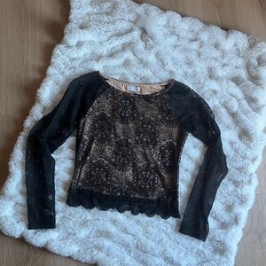Gentle Fawn Black and Tan Lace Blouse